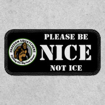 Freedom Squatchers "NICE" 4x2 Rectangle Patch B/W
