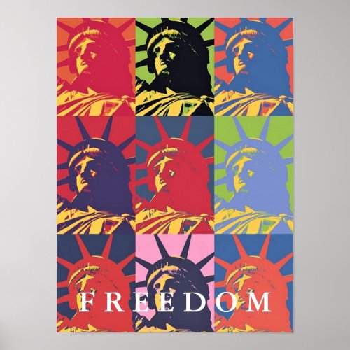 Freedom Statue of Liberty Pop Art Poster