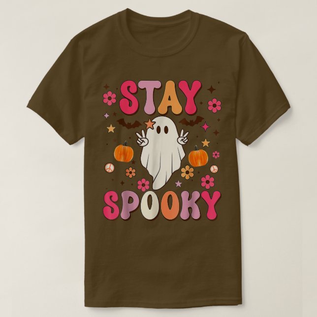 Freedom Stay Spooky Cute Halloween Ghost Bats Spoo T-Shirt (Design Front)