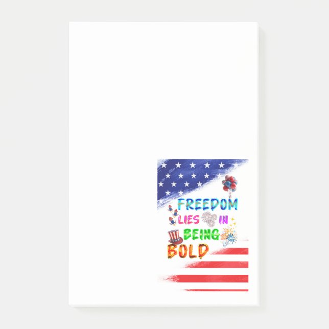 Freedom Sticky Lies In Being Bold Post-it Notes (Front)