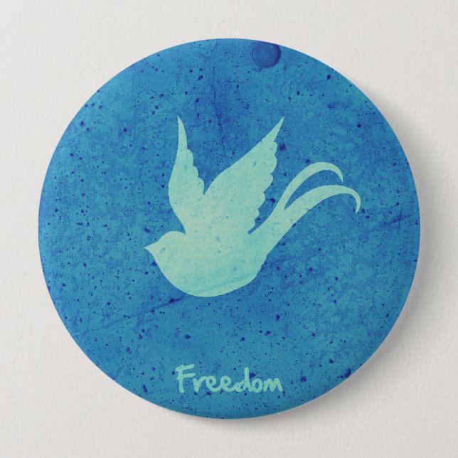 Freedom swallow pinback button (Front)