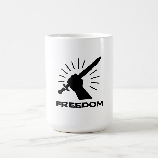 freedom sword graphic coffee mug (Center)