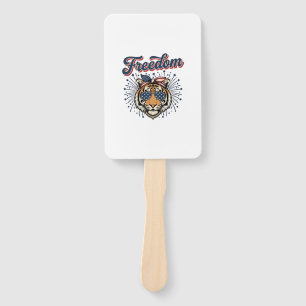 Freedom Tiger Patriotic Vintage Engraving Shirt_1 Hand Fan