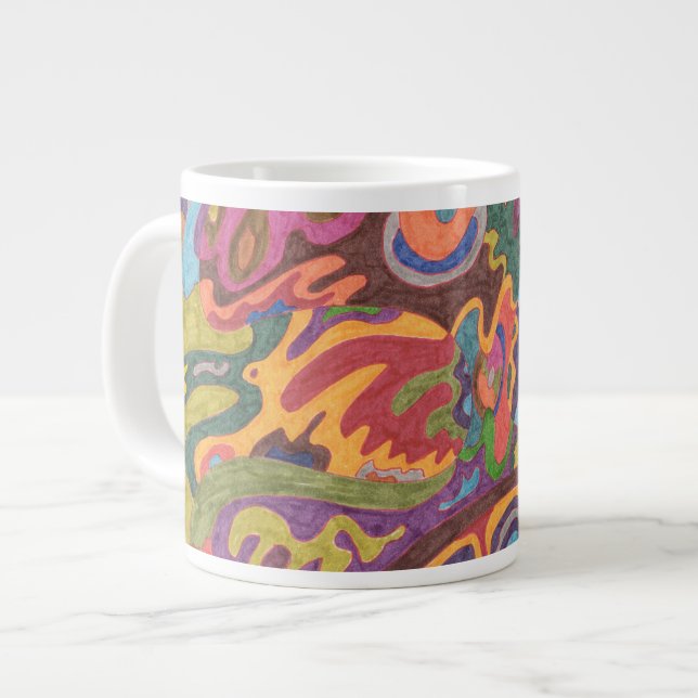 Freedom to Fly, original abstract Large Coffee Mug (Front Left)