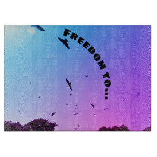 Freedom To... Many birds and a contrail Cutting Board