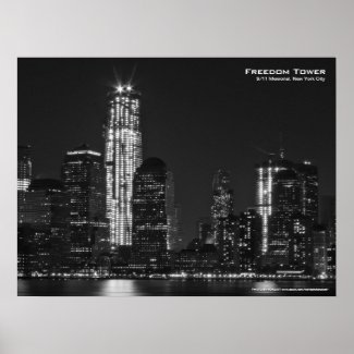 Freedom Tower 911 NYC Poster 24x18