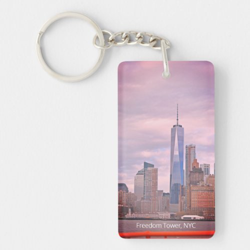 Freedom Tower from Staten Island Ferry NYC Keychain