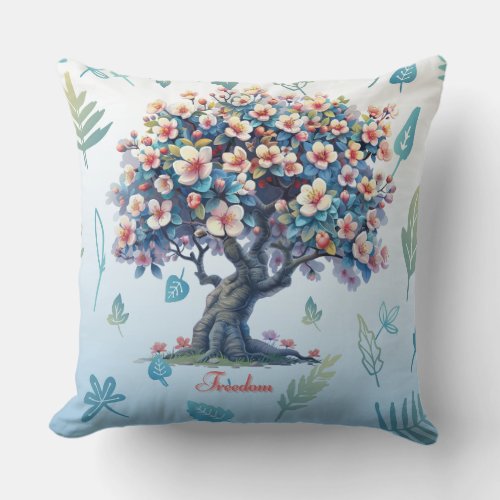 freedom tree throw pillow