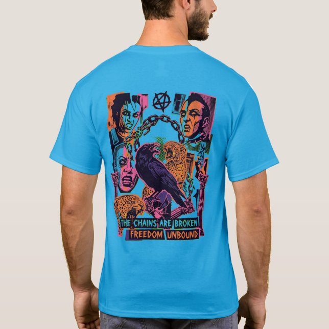 Freedom Unbound Shirt – Punk Collage Graphic Tee (Back)
