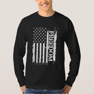 Freedom United States Distressed w US Flag T-Shirt