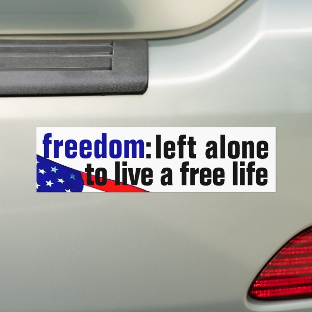 Freedom (v.2 flag)  Bumper Sticker (On Car)