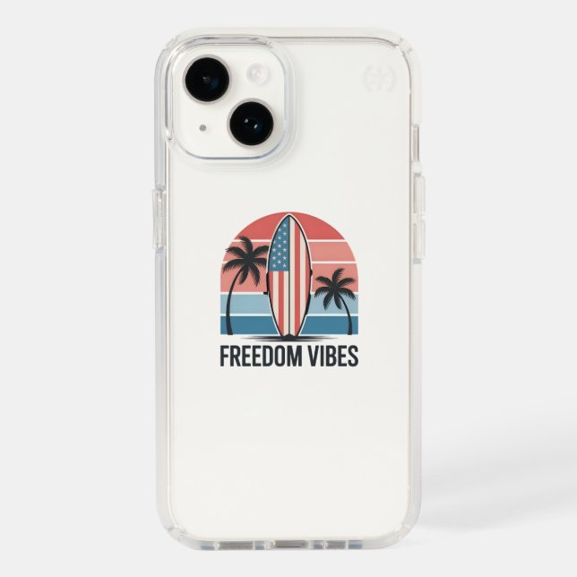 Freedom Vibes 4th of July Patriotic Summer Speck iPhone Case (Front)
