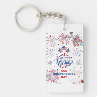 Freedom Vibes in Firework Colors for Independence Keychain