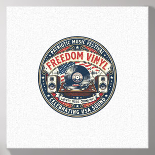 Freedom Vinyl Patriotic Patriotic Vinyl Record Mus Canvas Photo Tile