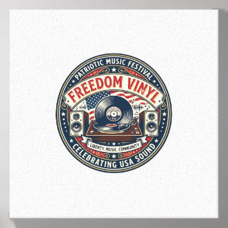 Freedom Vinyl Patriotic Patriotic Vinyl Record Mus Canvas Photo Tile