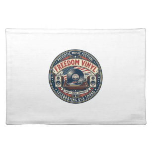 Freedom Vinyl Patriotic Patriotic Vinyl Record Mus Cloth Placemat