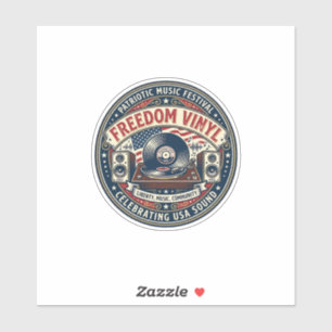 Freedom Vinyl Patriotic Patriotic Vinyl Record Mus Sticker