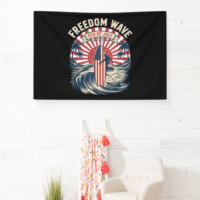 Freedom Wave 4th Of July Banner (Insitu)