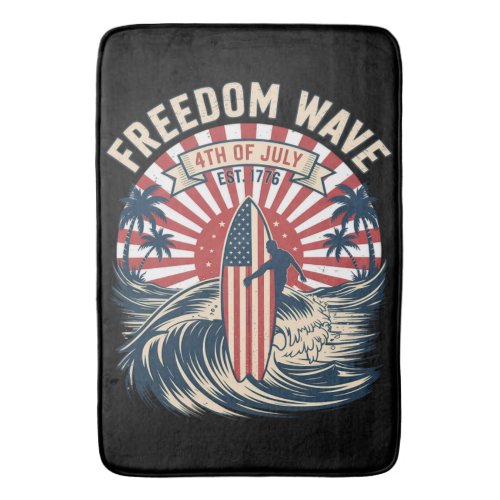 Freedom Wave 4th Of July Bath Mat