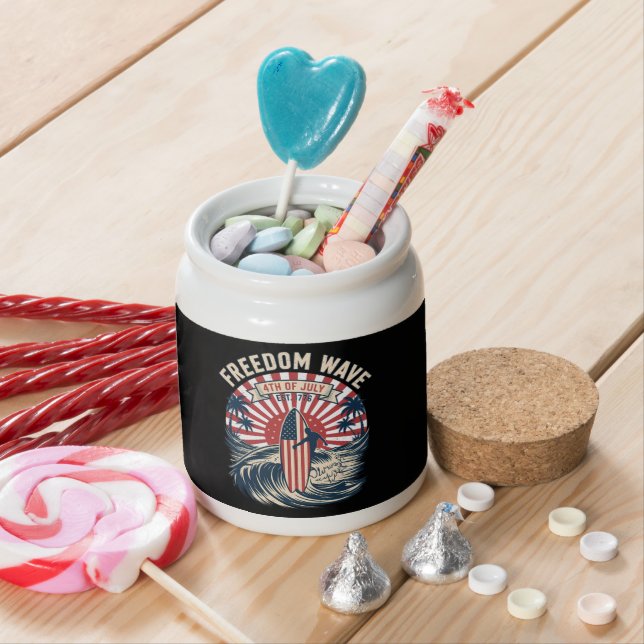 Freedom Wave 4th Of July Candy Jar (In Situ)