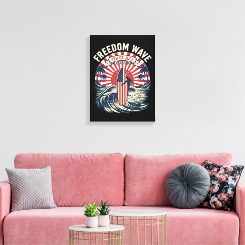 Freedom Wave 4th Of July Canvas Print