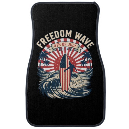 Freedom Wave 4th Of July Car Floor Mat