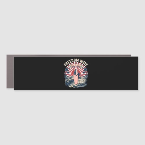 Freedom Wave 4th Of July Car Magnet