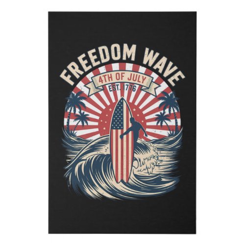 Freedom Wave 4th Of July Faux Canvas Print