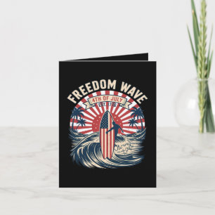 Freedom Wave 4th Of July Holiday Card