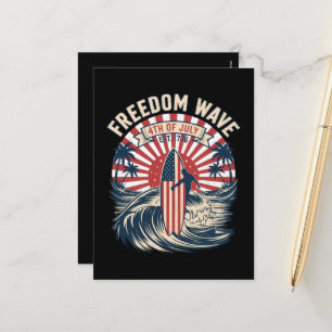 Freedom Wave 4th Of July Holiday Postcard