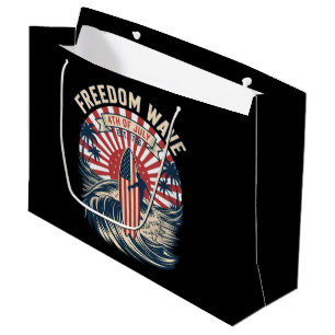 Freedom Wave 4th Of July Large Gift Bag