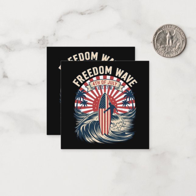 Freedom Wave 4th Of July Note Card (Front/Back In Situ)
