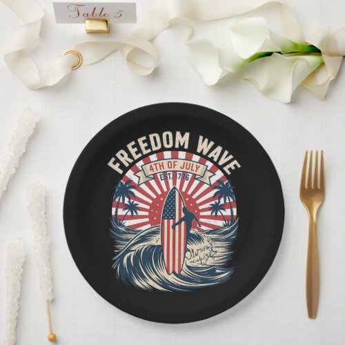 Freedom Wave 4th Of July Paper Plates