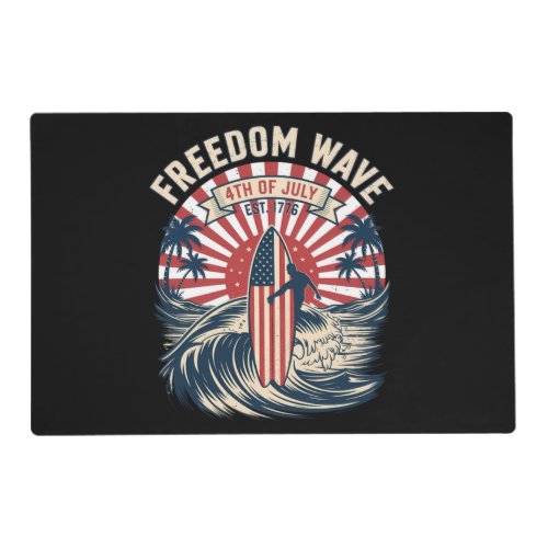 Freedom Wave 4th Of July Placemat