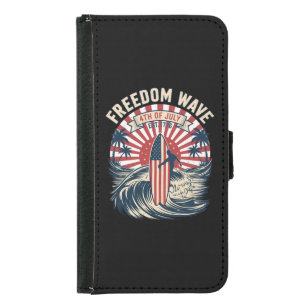 Freedom Wave 4th Of July Samsung Galaxy S5 Wallet Case