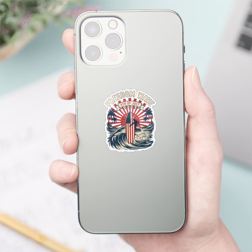 Freedom Wave 4th Of July Sticker