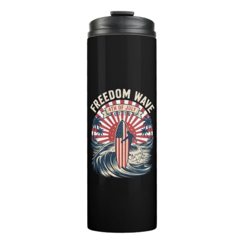 Freedom Wave 4th Of July Thermal Tumbler