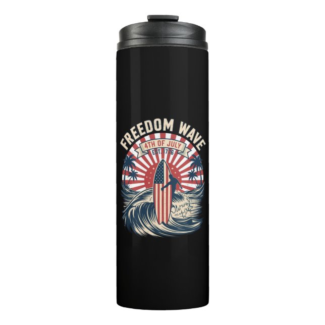 Freedom Wave 4th Of July Thermal Tumbler (Front)