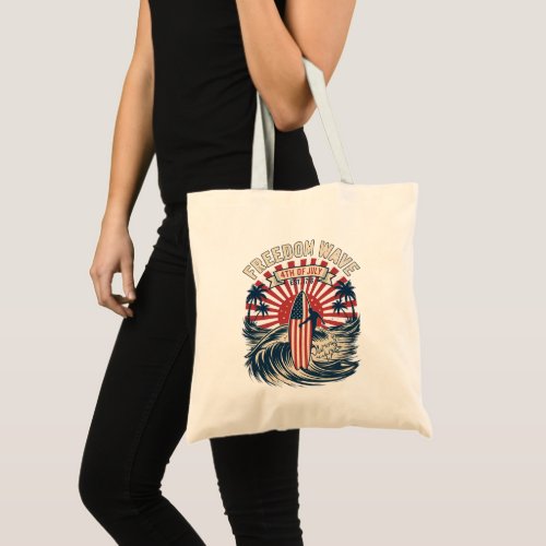 Freedom Wave 4th Of July Tote Bag
