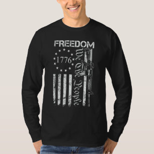 Freedom   We The People Ar15 Usa Flag Pro Gun T-Shirt