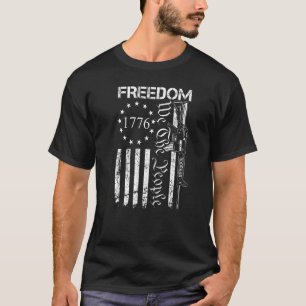 Freedom  We The People Ar15 Usa Flag Pro Gun T-Shirt