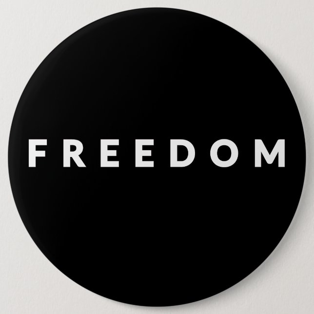 Freedom White Text Button (Front)