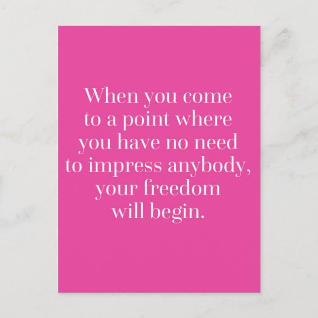 Freedom Will Begin Quote Postcard (Front)