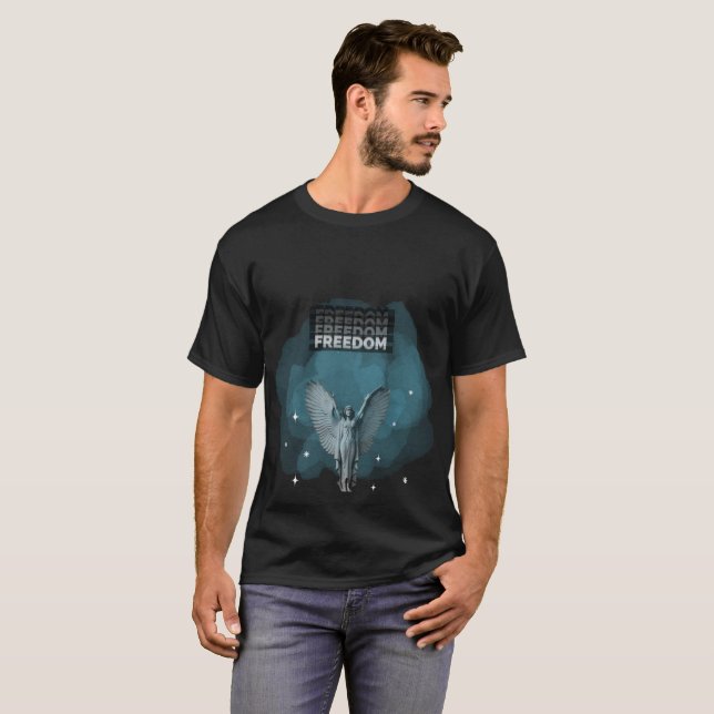 Freedom Winged Statue T-Shirt – Inspirational Arti (Front Full)
