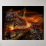 Freedom Wolf Art Poster/Print Poster