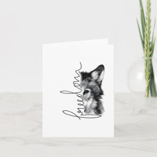 Freedom Wolf Minimal Line Art - Card