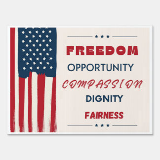 Freedom Yard Sign with Flag