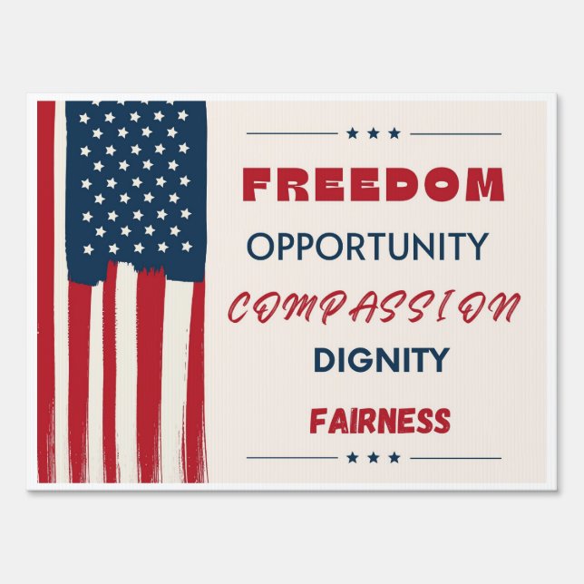 Freedom Yard Sign with Flag (Front)
