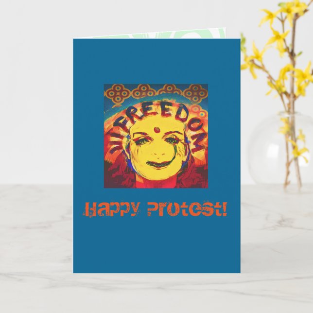 Freedom Yellow smiley face Card (Yellow Flower)