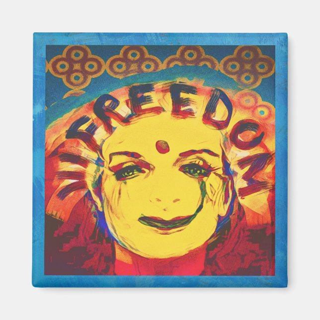 Freedom Yellow smiley face Magnet (Front)